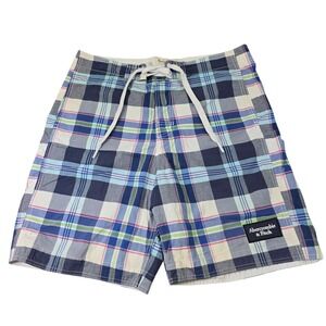Abercrombie & Fitch‎ Mens XL Plaid Board Shorts Swim Trunks